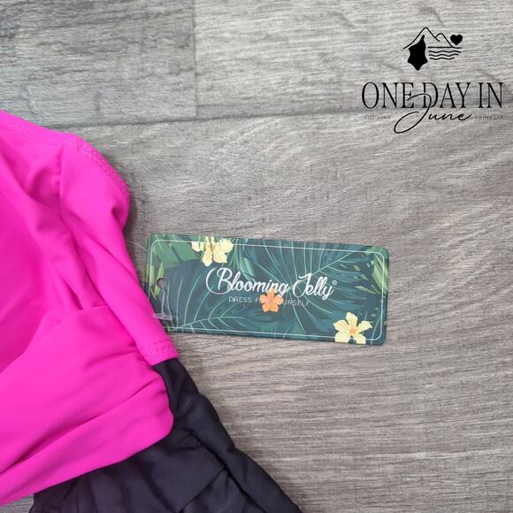 Blooming Jelly Cross Front Cut Out Tie Back One Piece Swimsuit Size XL - Picture 3 of 6